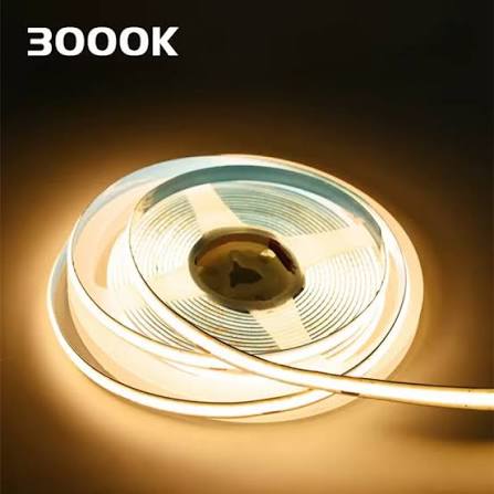 33864 CFCOB-IP20-24V-15W-3000k Banda led cob 24v 15w 528L/M 1600lm calda 3000k 5m Italy