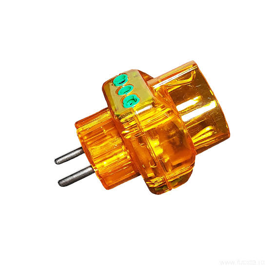 ADAPTOR 1 PRIZĂ SCHUKO 2 PRIZE IT 16A 2P+T 1500W ORANGE TRANSPARENT FANTON
