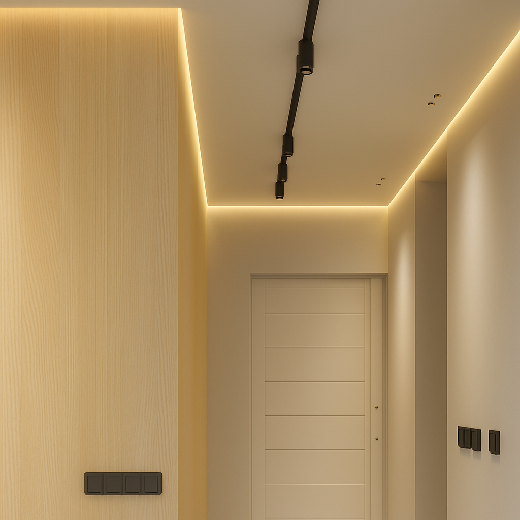 Profil ascuns pt banda led 23mm 3m p/u tavan rigips aluminiu negru sau alb Mondo Luce