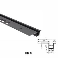 ML15020 MLUR8 Profil despartitor incastrat in perete Negru Mat 2,9m Mondo Luce