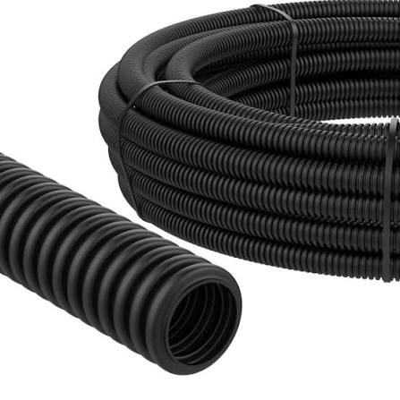 ECTC152025T Tub gofrat 3321 750N D20 cu sonda PVC negru 25m Italia